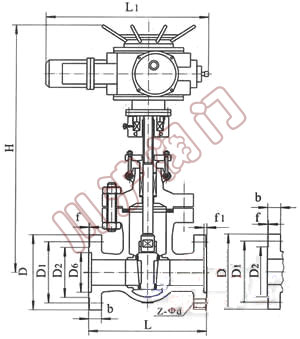 Z941電動(dòng)閘閥,結(jié)構(gòu)圖